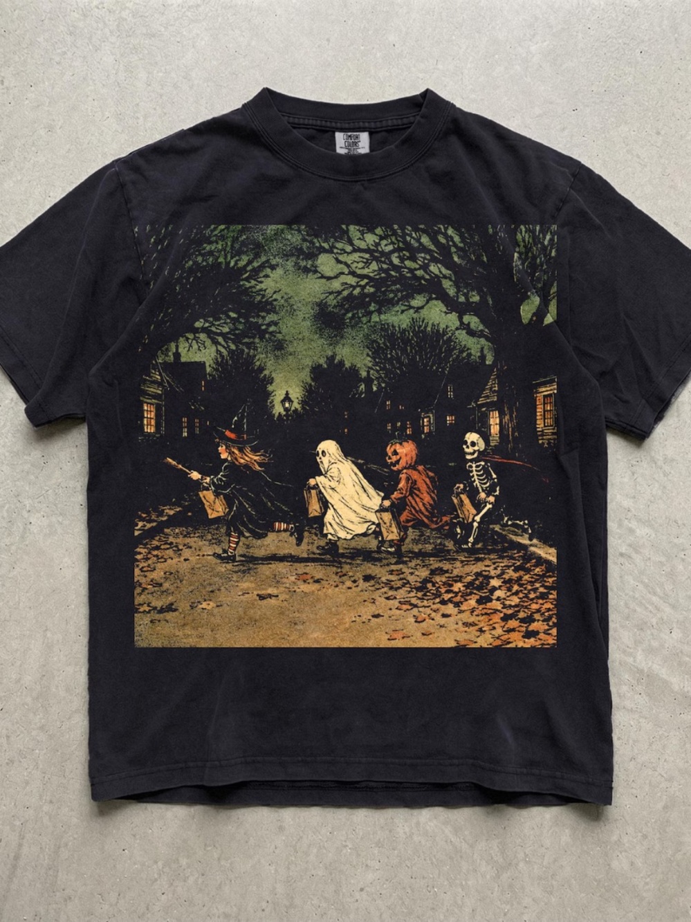 Comfort Colors Black Halloween Trick-or-Treat Graphic Tee